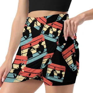 Retro Aikido Martial Women's Skort Athletic Skirt Golf Skorts A-line Skirts with Built-in Shorts Pockets