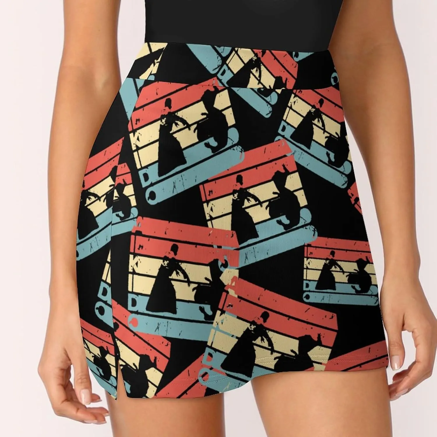 Retro Aikido Martial Women's Skort Athletic Skirt Golf Skorts A-line Skirts with Built-in Shorts Pockets