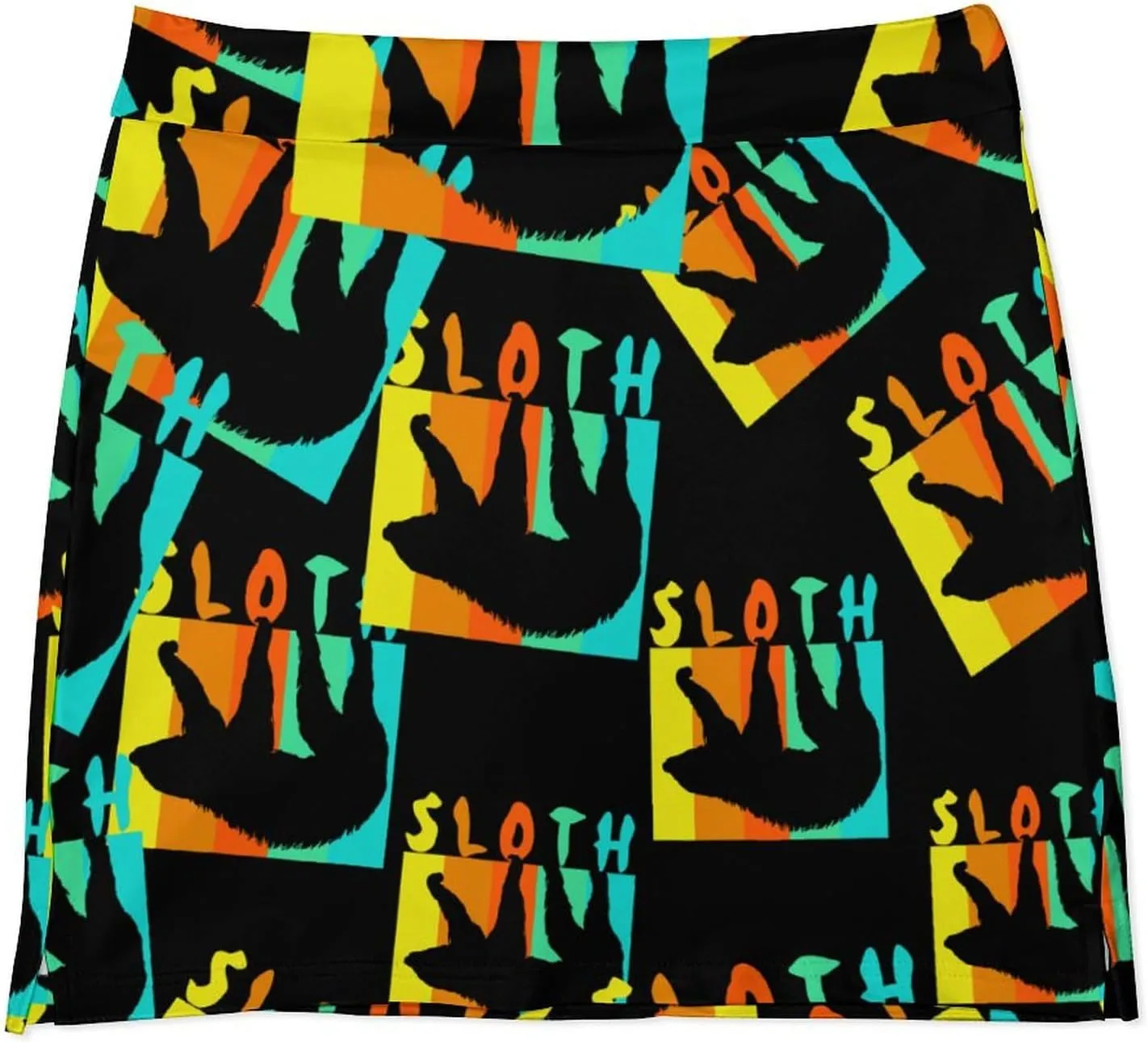 Retro Sloth Women's Skort Athletic Skirt Golf Skorts A-line Skirts with Built-in Shorts Pockets
