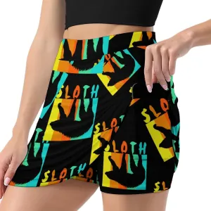 Retro Sloth Women's Skort Athletic Skirt Golf Skorts A-line Skirts with Built-in Shorts Pockets