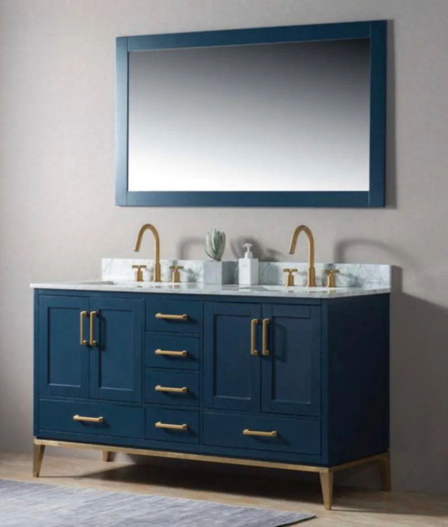 Rubeza 1420x800mm Luxury Framed Mirror - Dark Blue