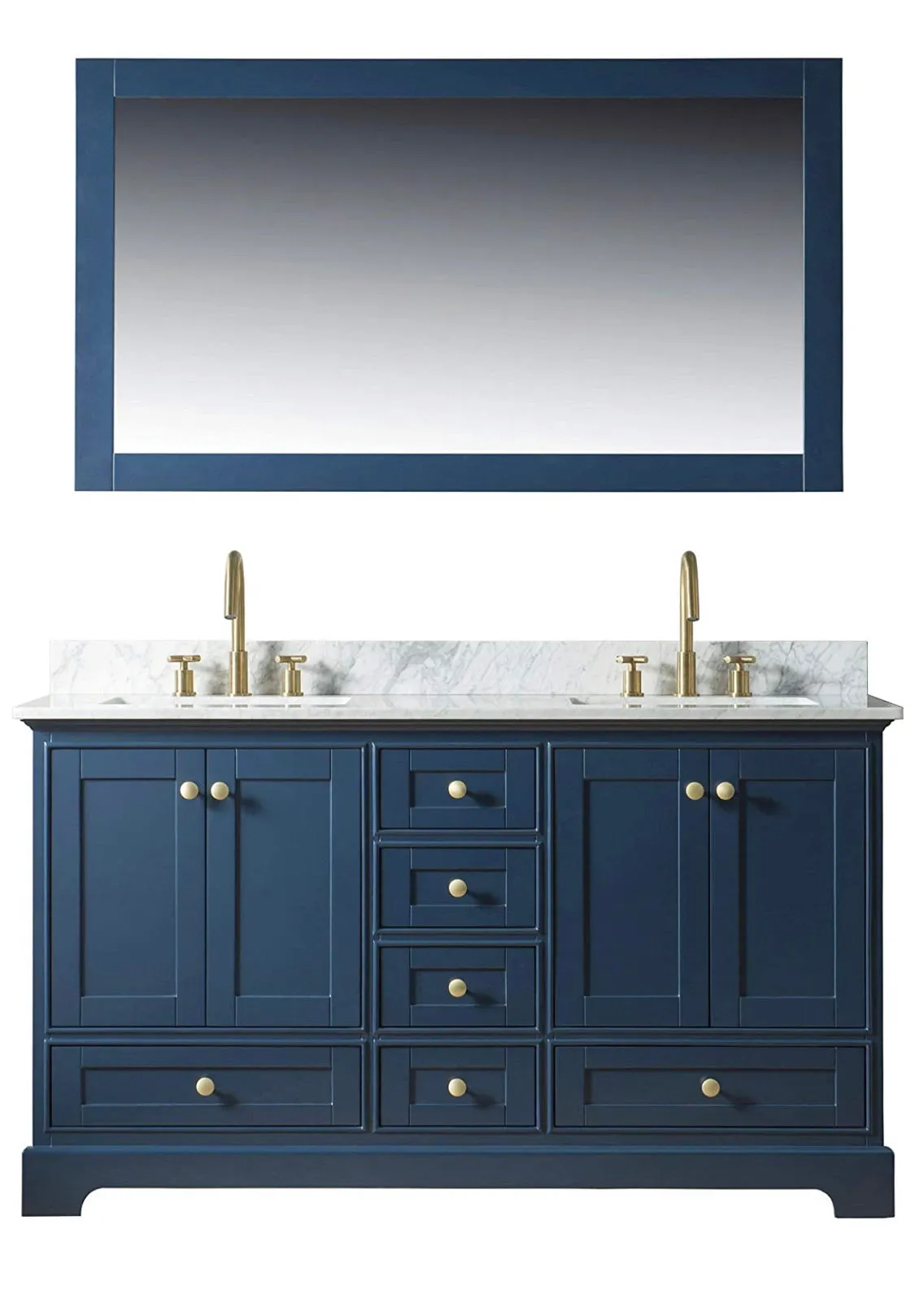 Rubeza 1420x800mm Luxury Framed Mirror - Dark Blue