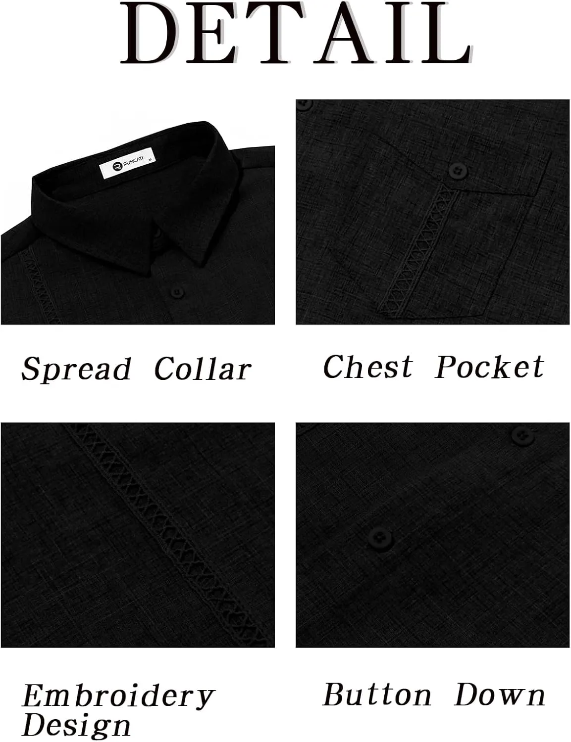 Runcati Mens Cuban Guayabera Shirts Button Down Short Sleeve Shirt Casual Linen Summer Beach Vacation Hippie Tops