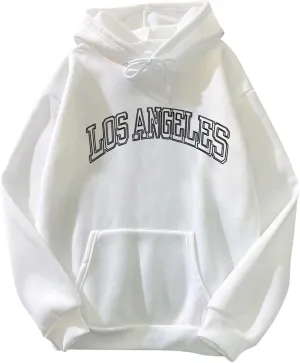Rvidbe Cute Hoodies for Teen Girls Women's Hoodie Letter Print Long Sleeve Hooded Sweatshirt Pullover Top Kawaii Sweater
