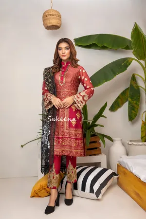 Silk Block Printed Ready to Wear Dress by Sakeena Hasan 06
