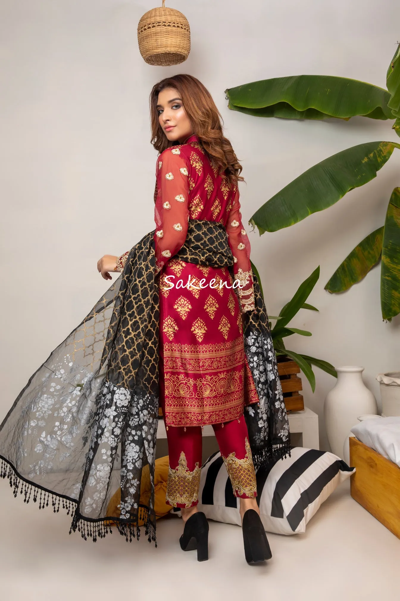 Silk Block Printed Ready to Wear Dress by Sakeena Hasan 06