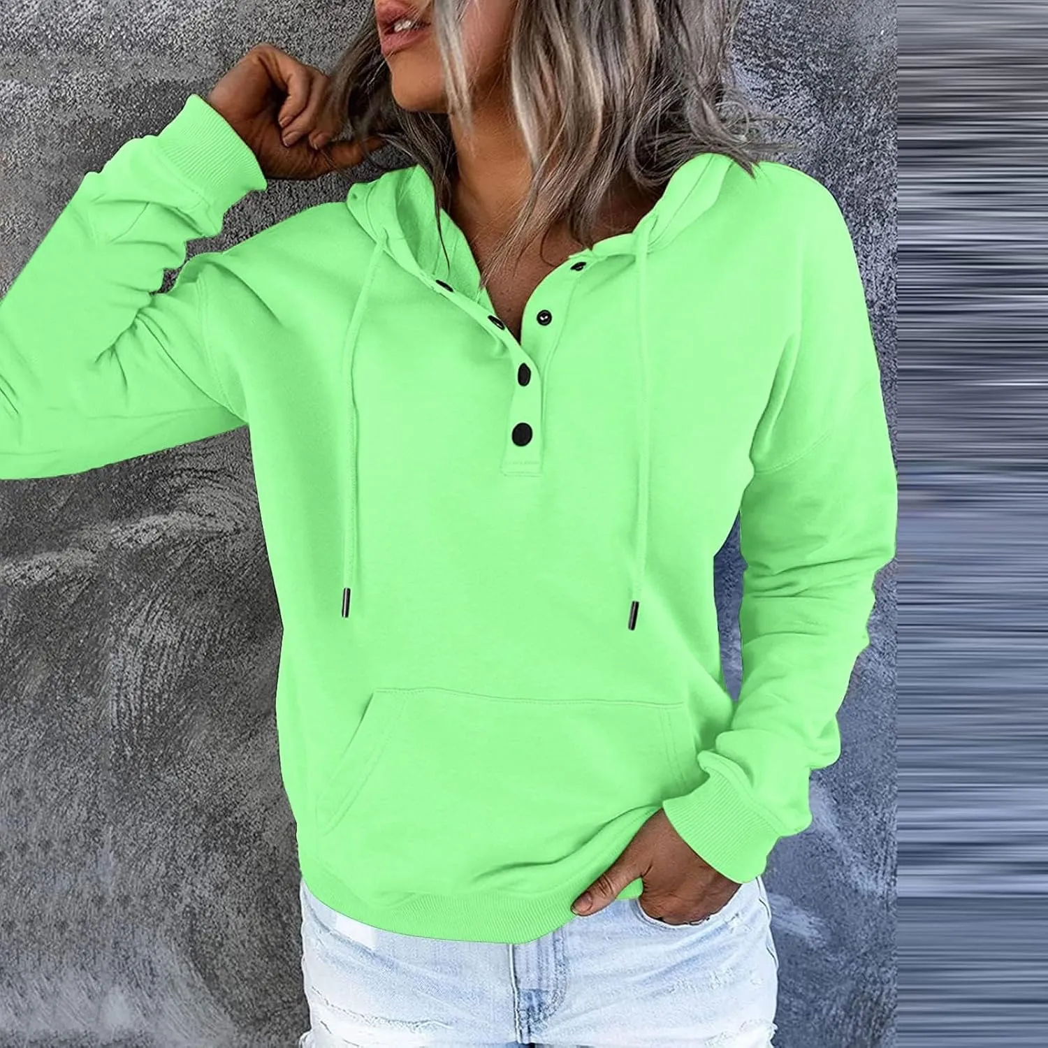 SMIDOW Womens Casual Fleece Hooded Sweatshirts Hoodies Pullover Tops Tunic Blouses Athletic Workout Pullover Y2K Clothes