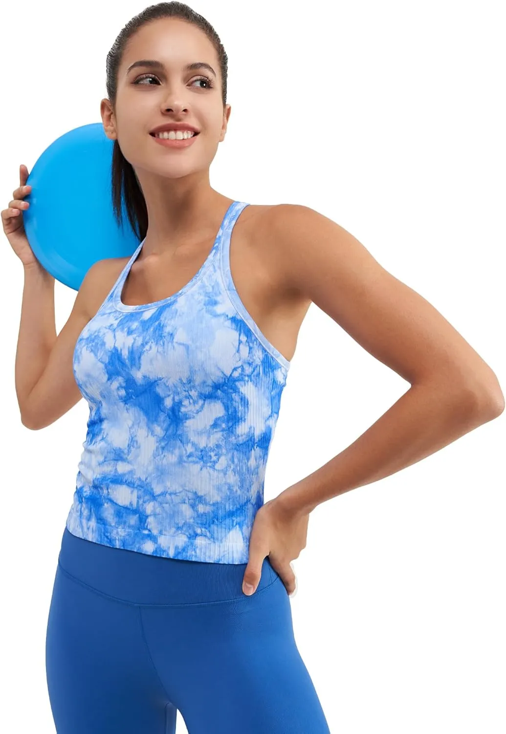 sphinx cat Ribbed Workout Short Racerback Tank Tops for Women with Built in Bra