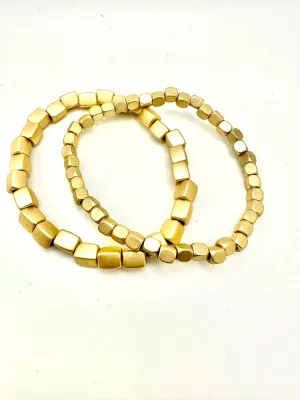 Square Bead Bracelets-Set of 2