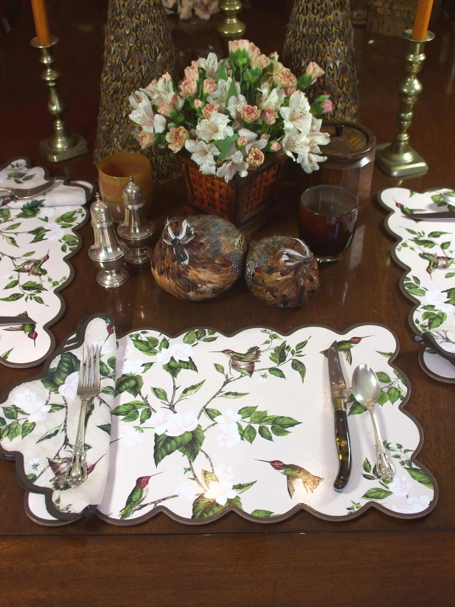 Tan Hummingbird Cork Backed Placemats (set of 4)
