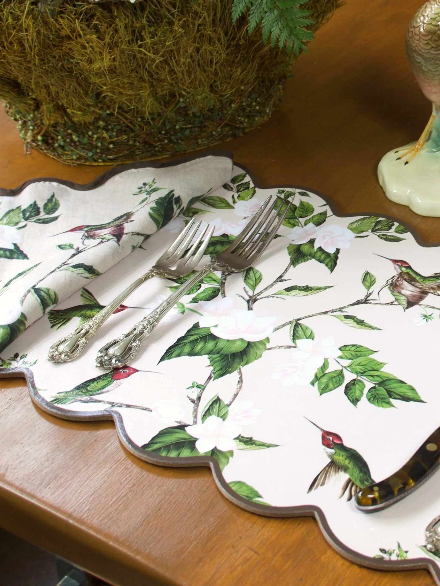 Tan Hummingbird Cork Backed Placemats (set of 4)
