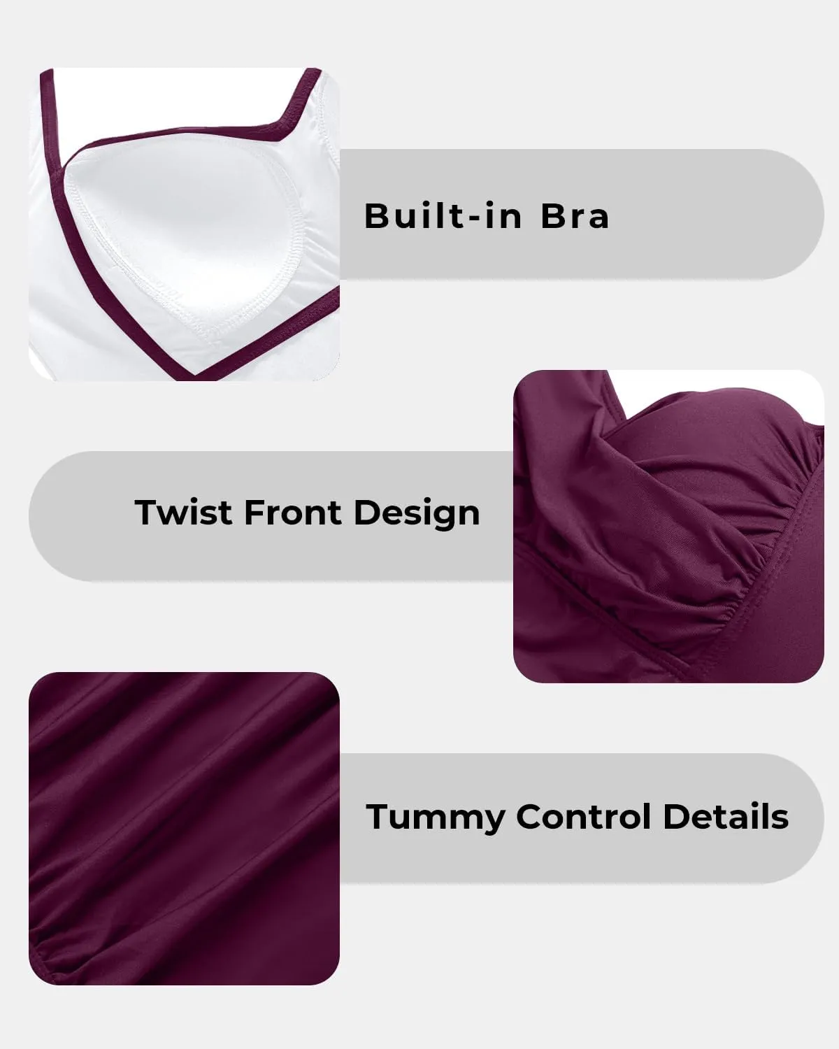 Tempt Me Women Tummy Control One Piece Swimsuits with Shorts Boyleg Retro Bathing Suit Halter Swimwear