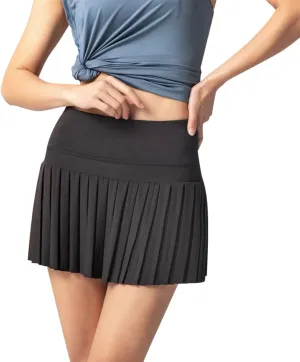 Tennis Skirt Stretchy High Waisted Running Sports Pleated Skirts Midi Black Skirt for Women