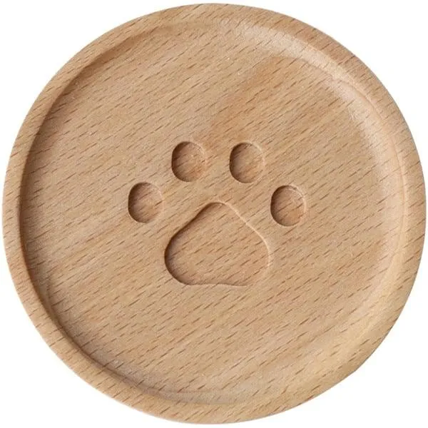 Thick Cat Paw Carved Wooden Placemat