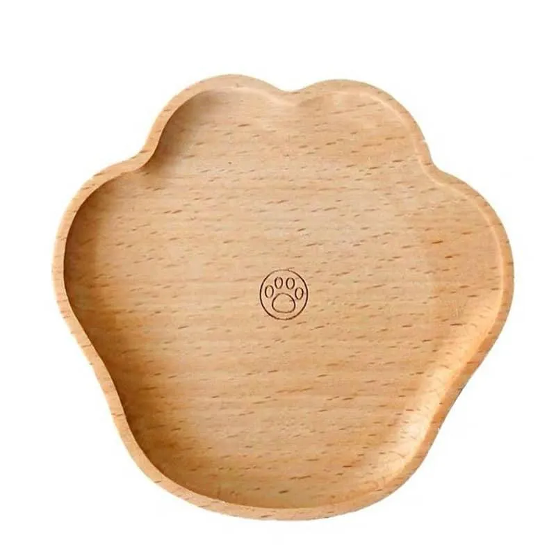 Thick Cat Paw Carved Wooden Placemat
