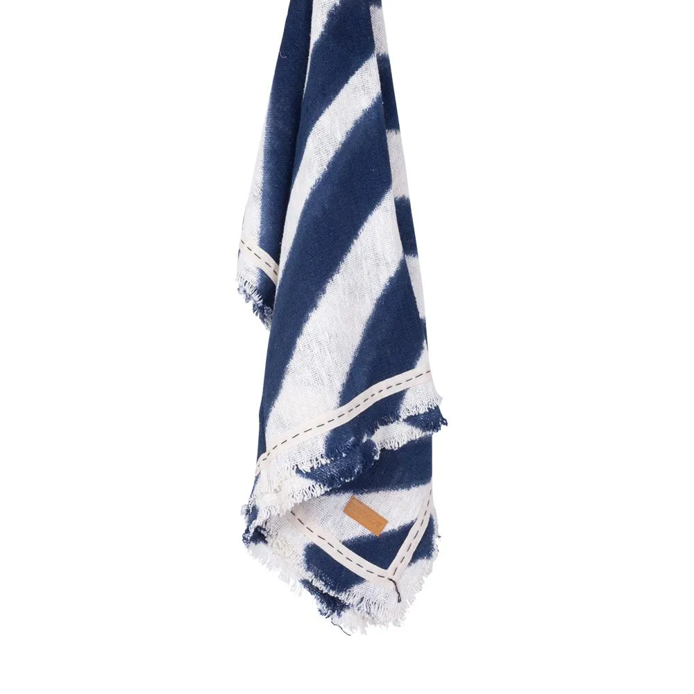 Throw Blue Navy Tara Shibori