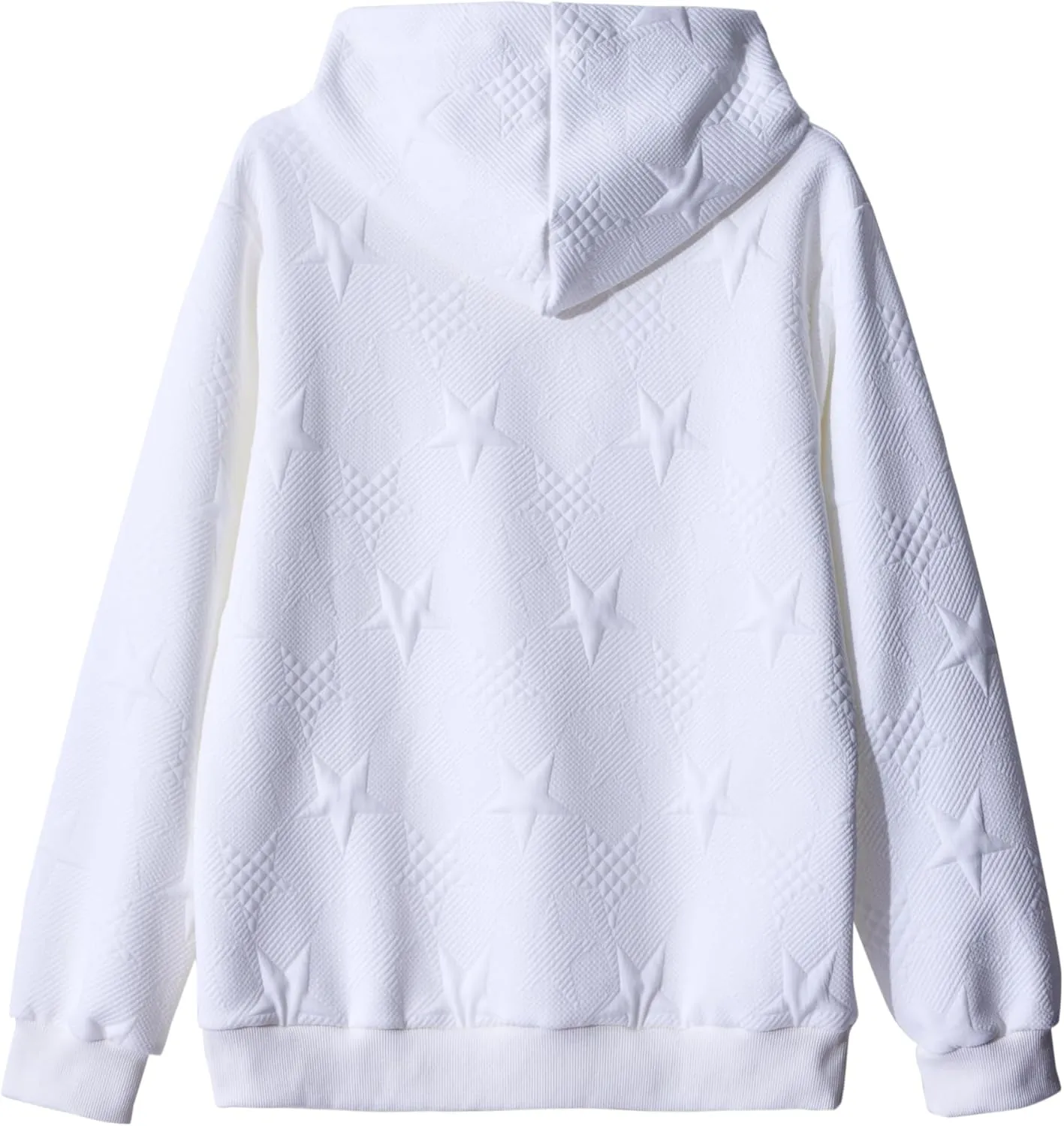 TIAFORD Women's Oversized Star Embossed Graphic Hoodies Fall Casual Long Sleeve Hoodie Cute Pullover Tops for Women