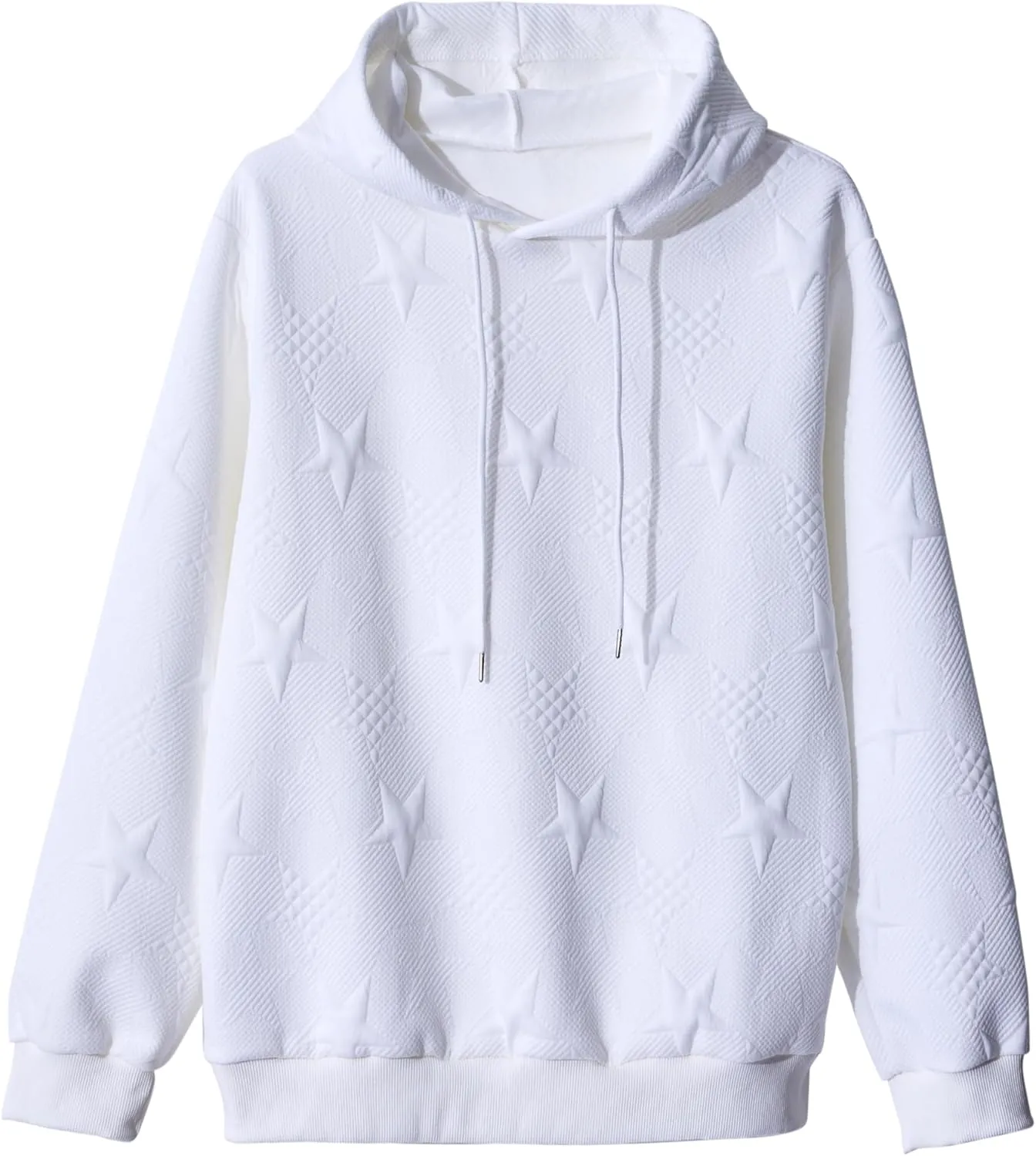 TIAFORD Women's Oversized Star Embossed Graphic Hoodies Fall Casual Long Sleeve Hoodie Cute Pullover Tops for Women