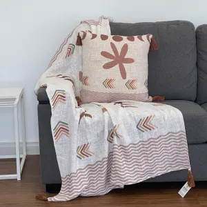 Tribal Bohemian Printed Embroidered Cotton Bedding Cushion Throw