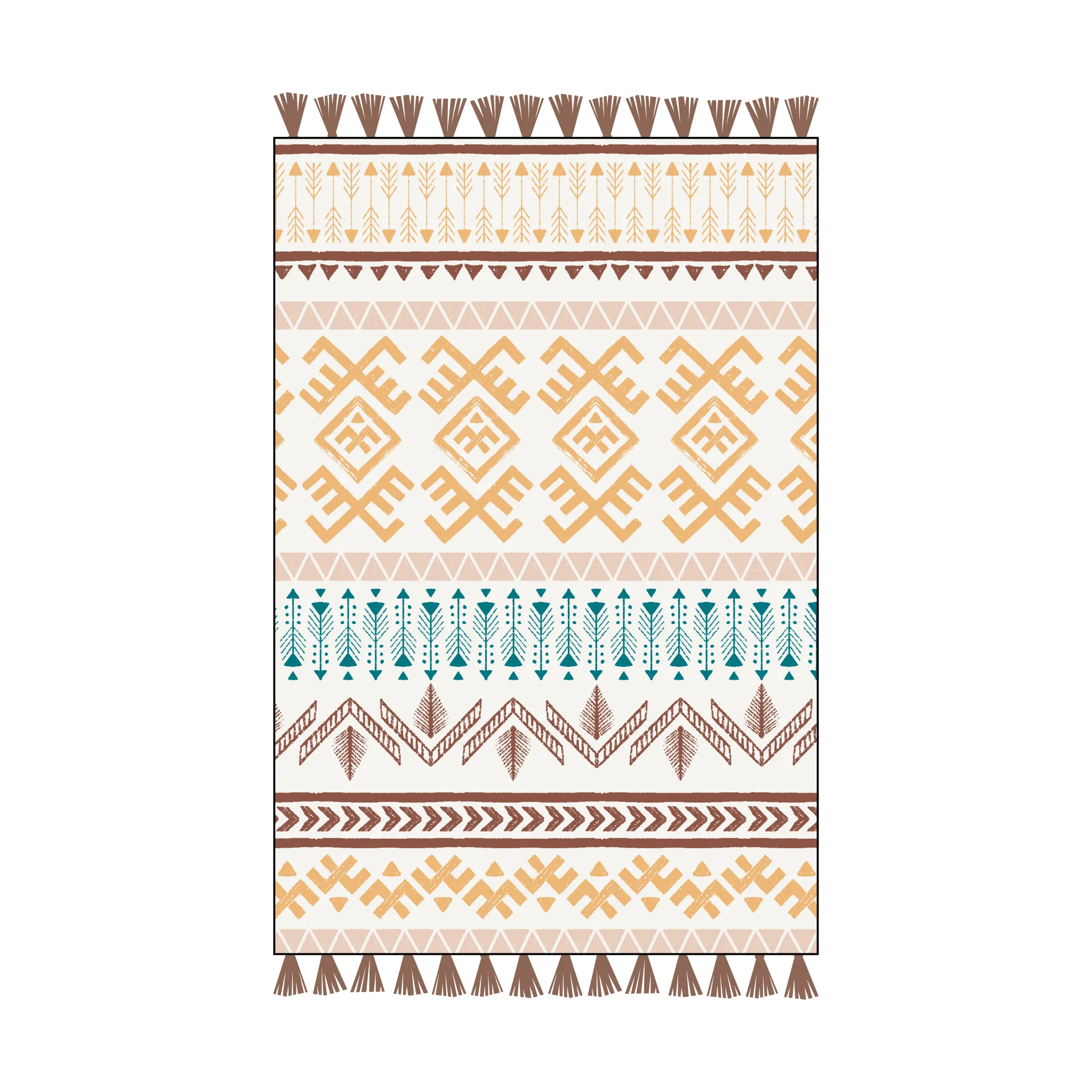 Tribal Boho Printed Embroidered Cotton Bedding Cushion Throw