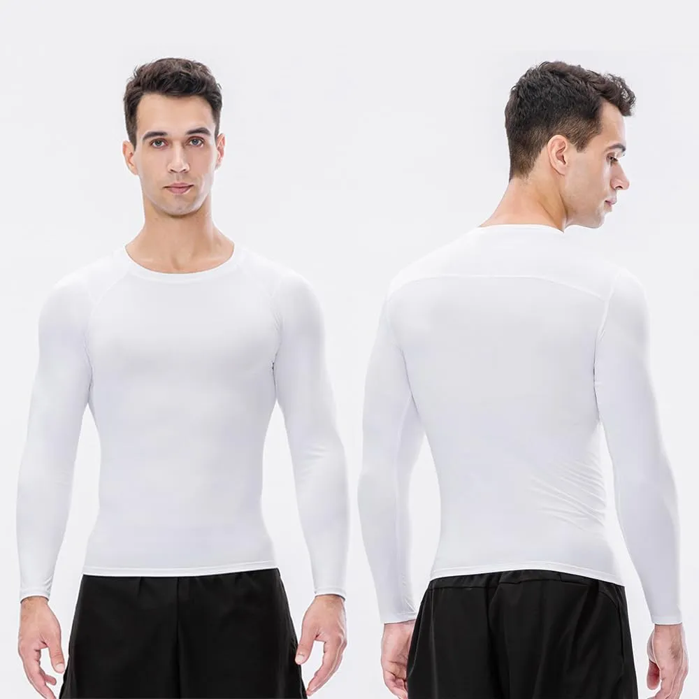 Tshirt 3pcs Men's Athletic Long Sleeve Compression Shirts Quick Dry Workout Tshirt Running