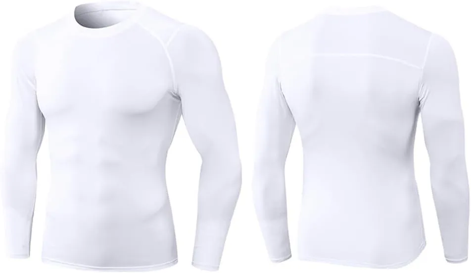 Tshirt 3pcs Men's Athletic Long Sleeve Compression Shirts Quick Dry Workout Tshirt Running