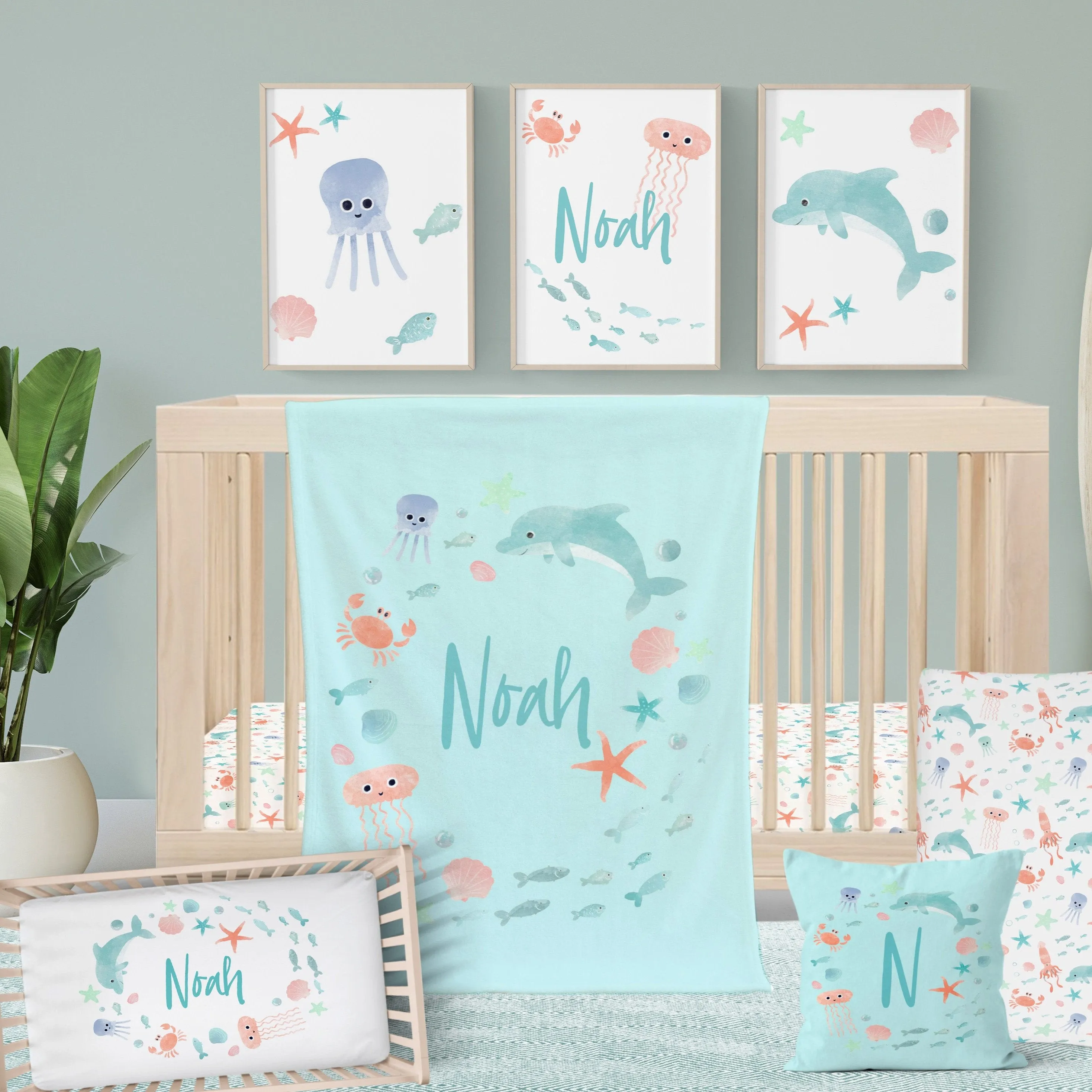Under the Sea Nursery Starter Crib Bedding Set