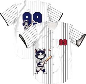 Unisex Retro Cute Baseball-Cat 99/2 Baseball Jersey