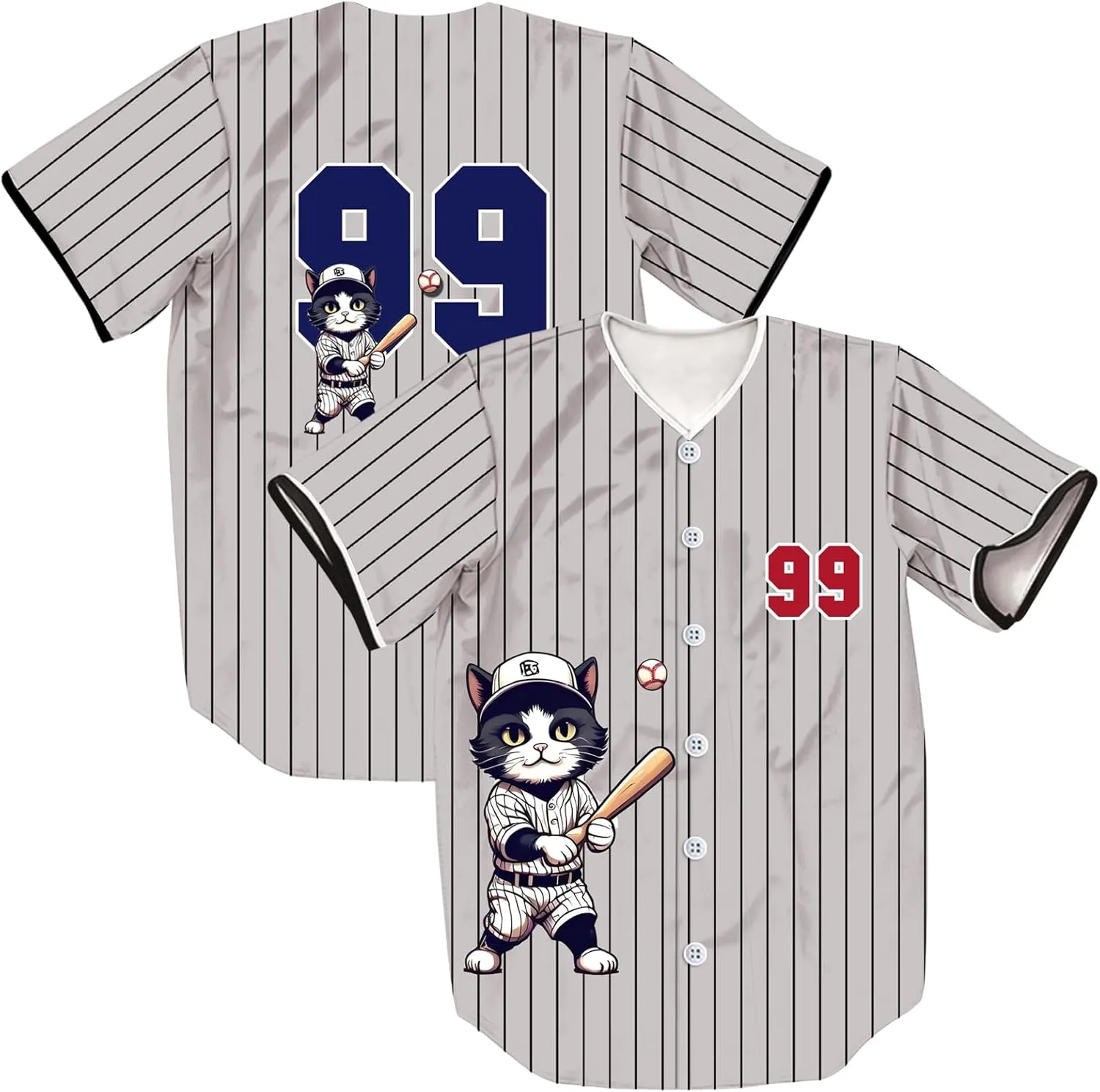 Unisex Retro Cute Baseball-Cat 99/2 Baseball Jersey