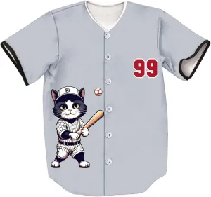 Unisex Retro Cute Baseball-Cat 99/2 Baseball Jersey