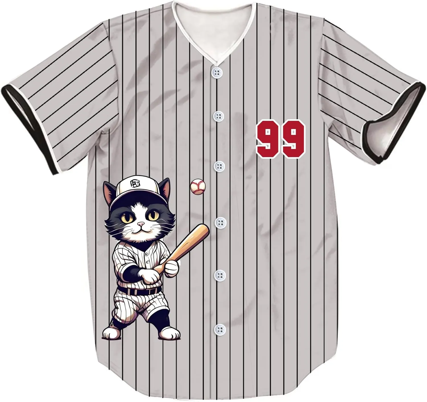 Unisex Retro Cute Baseball-Cat 99/2 Baseball Jersey