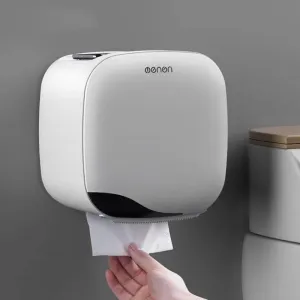 Wall Mounted Waterproof Toilet Paper Holder Tissue Box Roll Paper Tube Paper Storage Rack