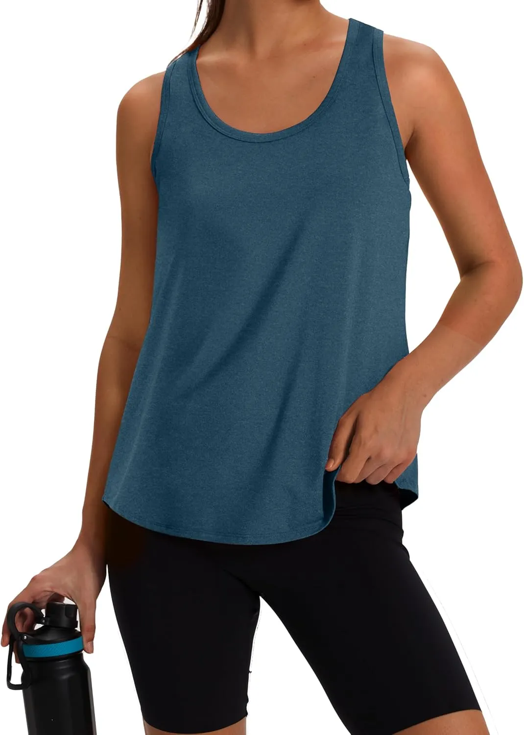 WIHOLL Women's Workout Tank Tops Sleeveless Athletic Racerback for Gym Yoga Running - Summer Fitness Tops Scoop Neck (S-XXL)