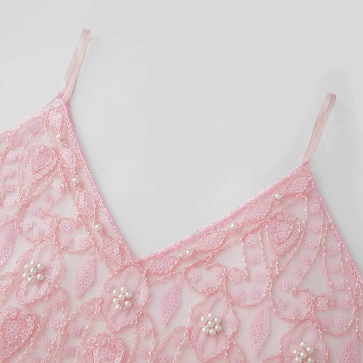 Women Y2K Sequin Cami Top Sexy V Neck See Through Tank Tops Cute Sparkle Camisole Vest Summer Going Out Tops