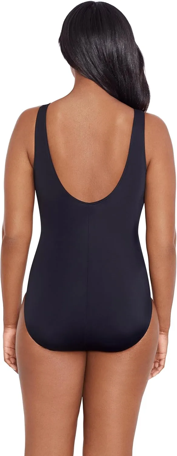 Women's 8 Overlay Fank Tank One Piece Swimsuit