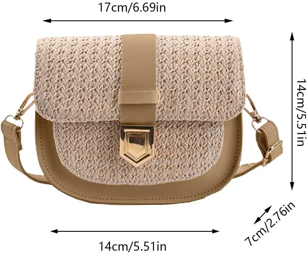 Women's Bag Braided Bag Simple Small Fresh Single Shoulder Crossbody Bag Saddle Bag Tote Bag Large