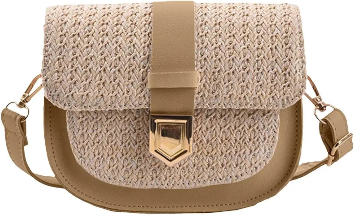Women's Bag Braided Bag Simple Small Fresh Single Shoulder Crossbody Bag Saddle Bag Tote Bag Large