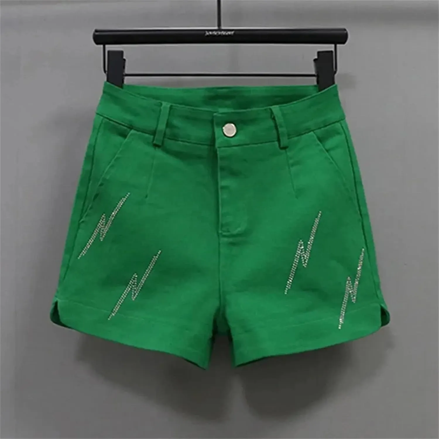 Womens Black Denim Shorts High Waist Slim A-Line Spring Summer Casual Hot Pants