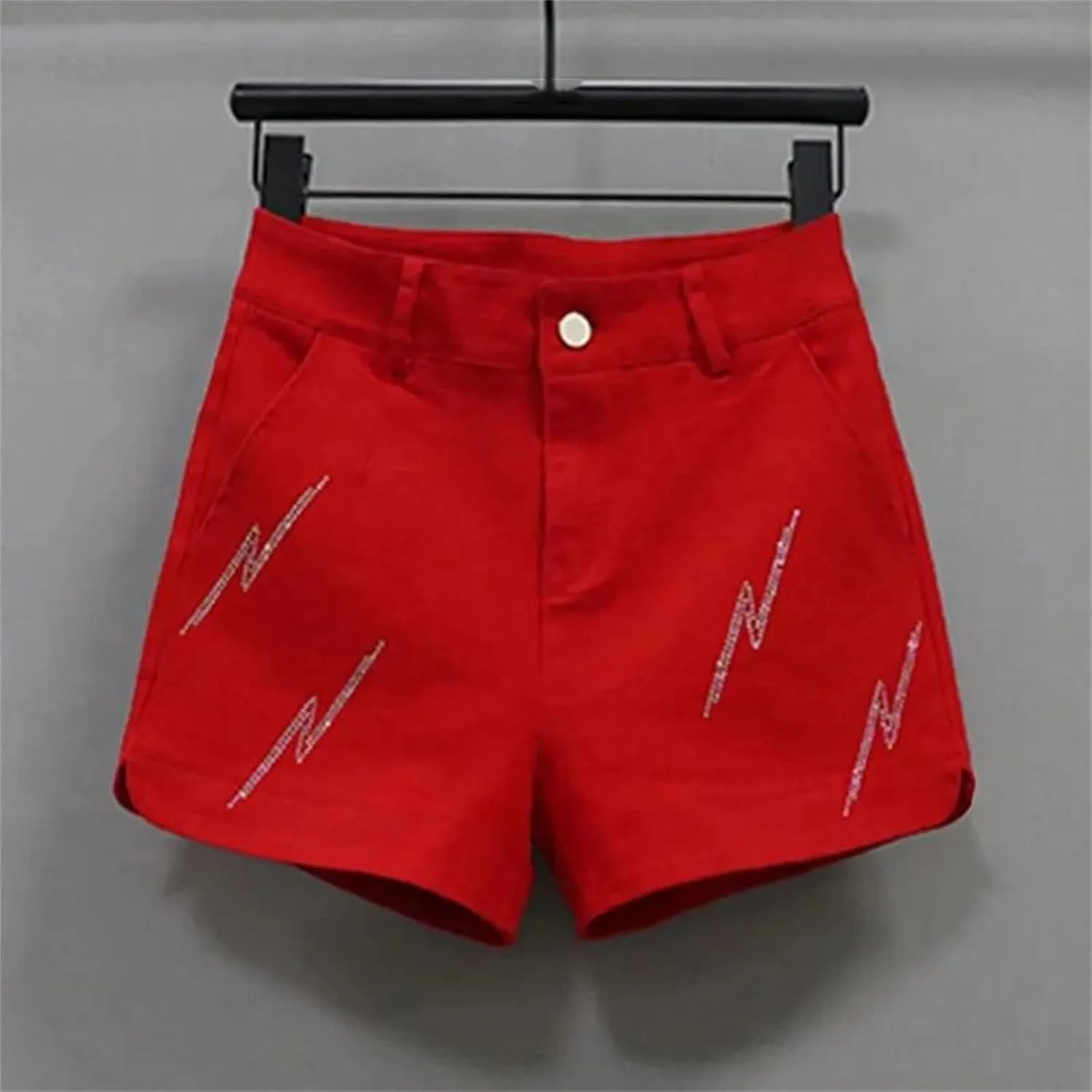Womens Black Denim Shorts High Waist Slim A-Line Spring Summer Casual Hot Pants