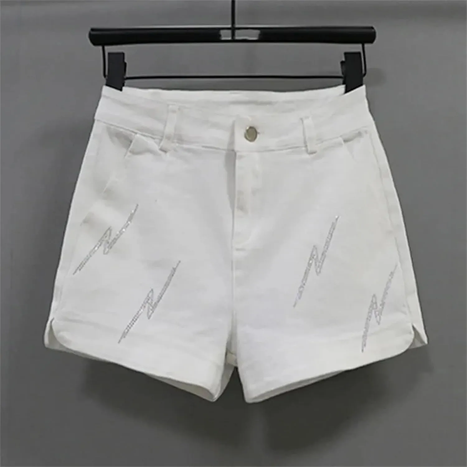 Womens Black Denim Shorts High Waist Slim A-Line Spring Summer Casual Hot Pants