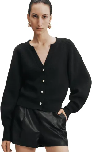 Women's Cardigan Long Sleeve V-Neck Lightweight Sweater Casual Knit Tops with Metal Buttons 2025