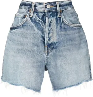 Women's Cut Off Denim Jean Shorts High Waisted Stretch Ripped Frayed Raw Hem Retro Denim Pants