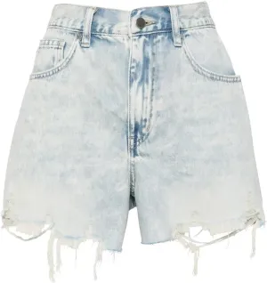 Women's Cut Off Denim Jean Shorts High Waisted Stretch Ripped Frayed Raw Hem Retro Denim Pants