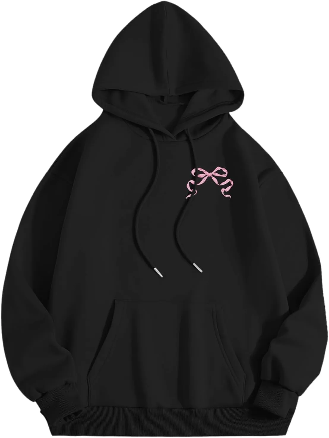 Womens Cute Hoodies Pink Hoodie Oversized Letter Print Graphic Hoodies For Women Long Sleeve Preppy Sweatshirt