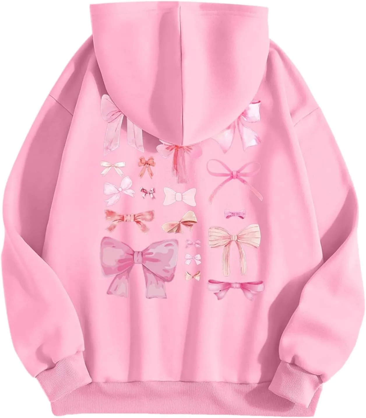 Womens Cute Hoodies Pink Hoodie Oversized Letter Print Graphic Hoodies For Women Long Sleeve Preppy Sweatshirt
