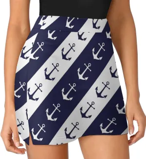 Women's Golf Tennis Skirts Yellow Light Bulb Pattern Inner Shorts High Waisted with Pocket Skort