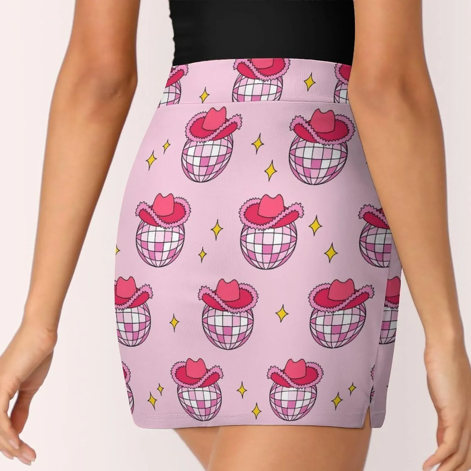 Women's Golf Tennis Skirts Yellow Light Bulb Pattern Inner Shorts High Waisted with Pocket Skort