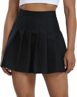 Women's High-Waisted Pleated Skirt with Shorts Mini Tennis Athletic Golf Skirts Girls Skater Skorts Cheer Uniform