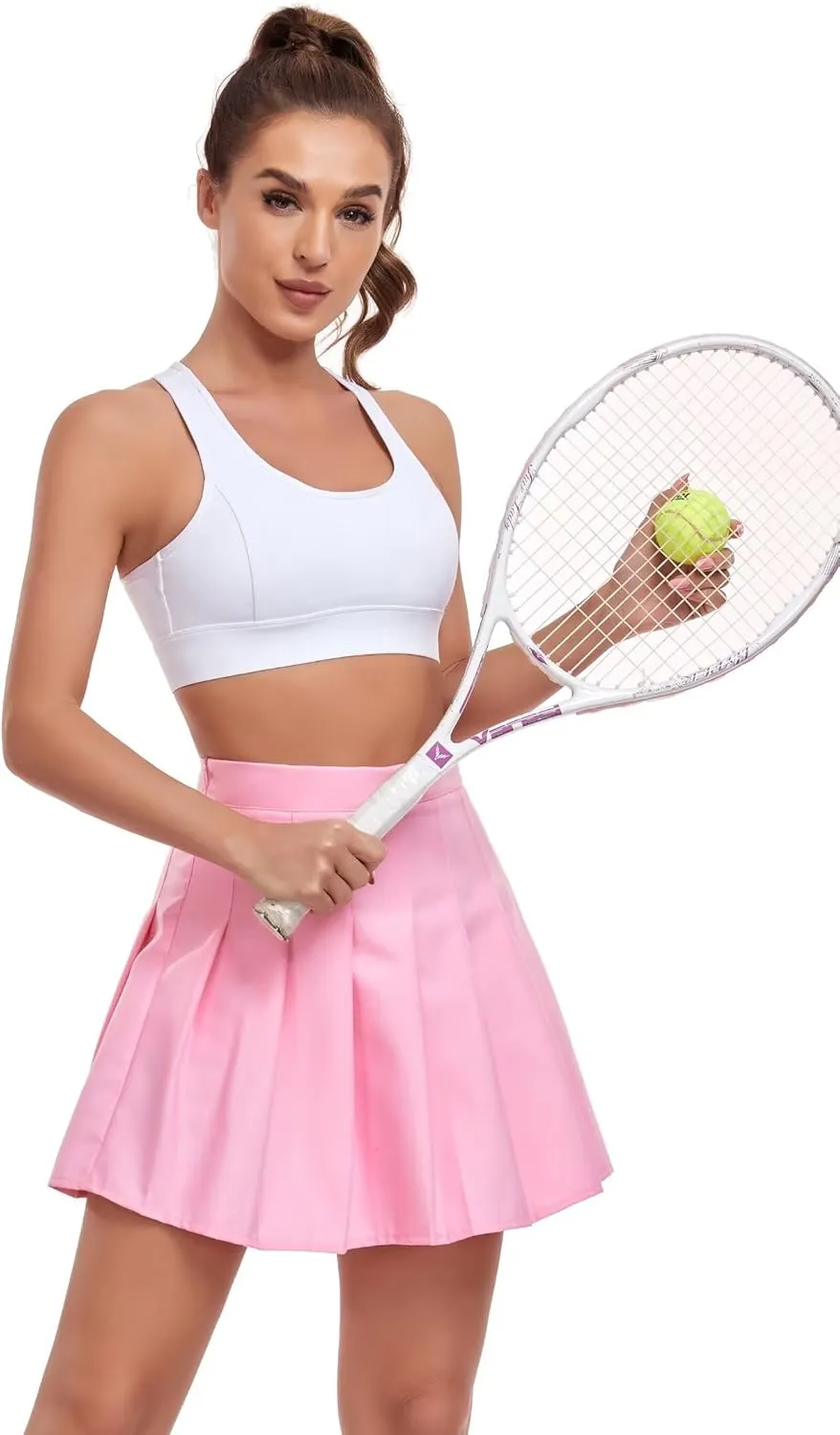 Women's High-Waisted Pleated Skirt with Shorts Mini Tennis Athletic Golf Skirts Girls Skater Skorts Cheer Uniform