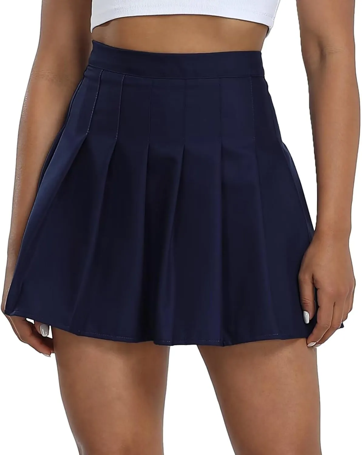 Women's High-Waisted Pleated Skirt with Shorts Mini Tennis Athletic Golf Skirts Girls Skater Skorts Cheer Uniform